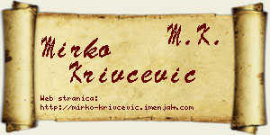 Mirko Krivčević vizit kartica